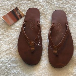 Rainbows Leather Flip Flops - Size 8.5-9.5 or XL